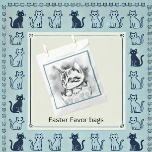 Sachets En Papier chaton de Pâques géant en coquille florale
