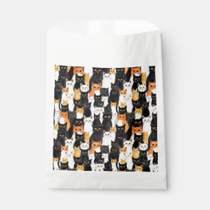 Sachets En Papier Chats blancs noirs d'Halloween