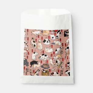Sachets En Papier chats japonais Ukiyo-e Funny kitty