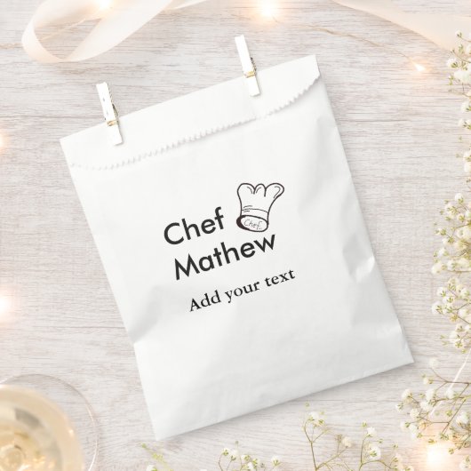 Sachets En Papier Chef cuisinier ajouter nom texte hommes cuisine bo (Coupé)