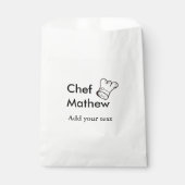 Sachets En Papier Chef cuisinier ajouter nom texte hommes cuisine bo (Devant)