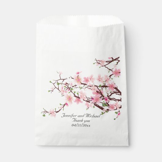 Sachets En Papier Cherry Blossoms Mariage Personnaliser le Merci (Devant)