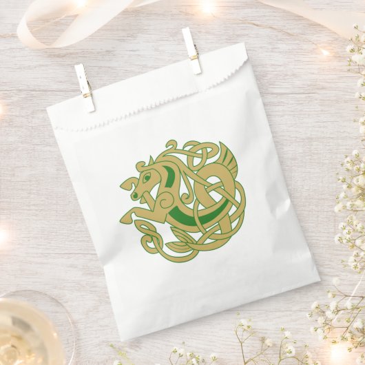Sachets En Papier Cheval celte en or complexe (Coupé)