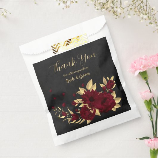 Sachets En Papier Chic bordeaux et or noir mariage (Scellé)