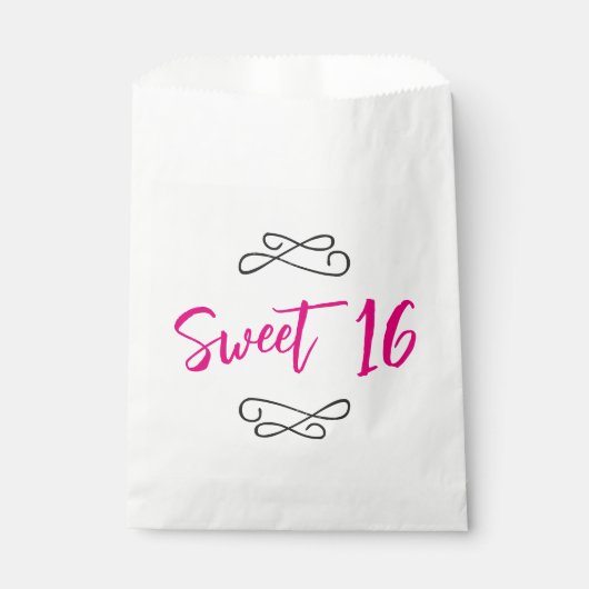 Sachets En Papier Chic Doodle Moderne Écriture Script Rose Chaud 16 (Devant)