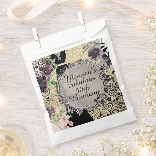 Sachets En Papier Chic Elegant Fabulous 50e anniversaire Customisé (Coupé)