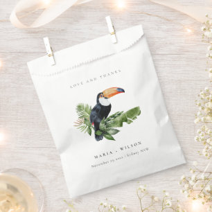 Sachets En Papier Chic Elegant Tropical Rainforest Toucan Mariage