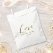 Sachets En Papier Chic Faux Gold Foil Custom Wedding Love Modèle (Coupé)