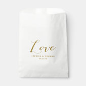 Sachets En Papier Chic Faux Gold Foil Custom Wedding Love Modèle (Devant)