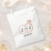 Sachets En Papier Chic Faux Rose Gold Foil Monogramme Mariage Cercle (Coupé)