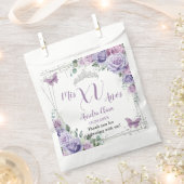 Sachets En Papier Chic Fleurs Mauves Papillons Quinceañera (Coupé)