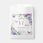 Sachets En Papier Chic Fleurs Mauves Papillons Quinceañera (Devant)
