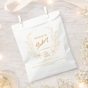 Sachets En Papier Chic Gold Wreath Bakery Logo Info société