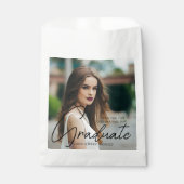 Sachets En Papier Chic Graduation Photo manuscrite Script Party (Devant)