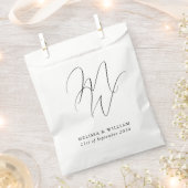 Sachets En Papier Chic Mariage blanc Monogramme (Coupé)