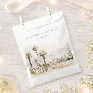 Sachets En Papier Chic Palm Springs California Mariage paysager