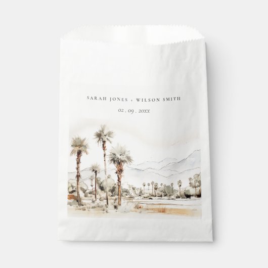 Sachets En Papier Chic Palm Springs California Mariage paysager (Devant)