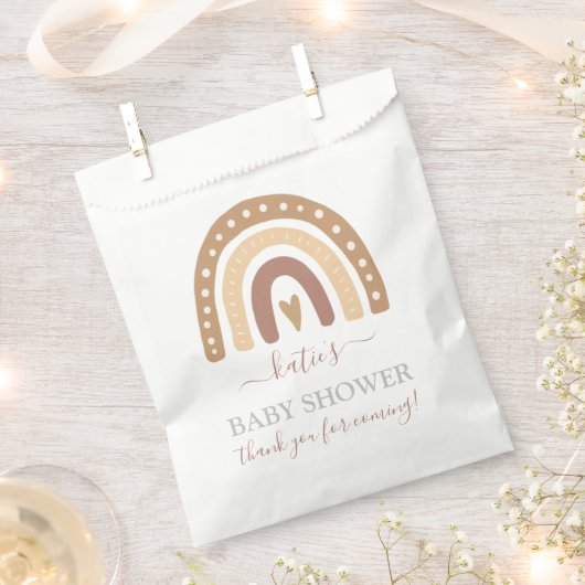 Sachets En Papier Chic Pastel Brown Rainbow Boho Baby shower (Coupé)