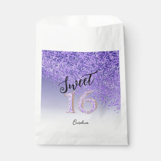 Sachets En Papier Chic Purple Parties scintillant Sweet 16 Anniversa (Devant)