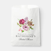 Sachets En Papier Chic Réception de Mariage Fuchsia Fleurs Personnal (Devant)