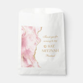 Sachets En Papier Chic Rose Gold Agate Bat mitzvah Party Personnalis (Devant)