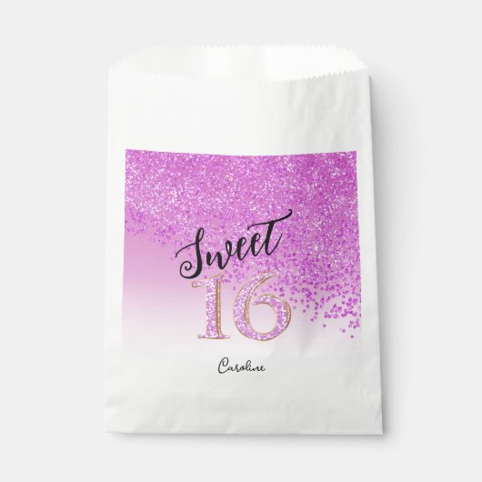 Sachets En Papier Chic rose Parties scintillant douce 16 Anniversair (Devant)