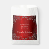 Sachets En Papier Chic Ruby Red 40e Mariage Anniversaire Merci (Devant)