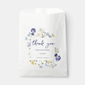 Sachets En Papier Chic Rustique botanique fleur sauvage Mariage bleu (Devant)