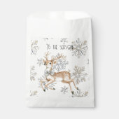 Sachets En Papier Chic Rustique Crème de Noël Deer Snowflakes (Devant)