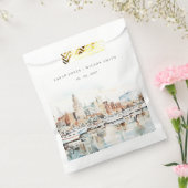 Sachets En Papier Chic Tampa Floride Skyline Mariage d'aquarelle (Scellé)