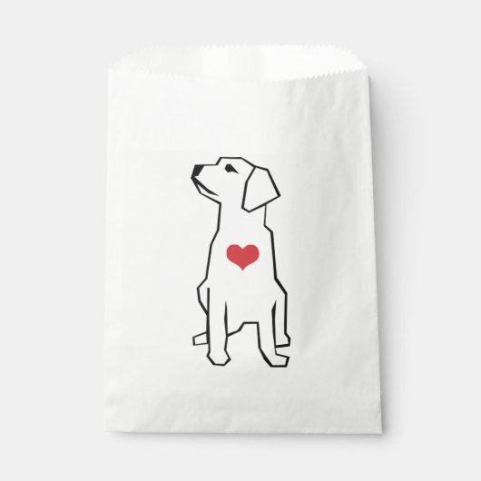 Sachets En Papier Chien avec illustration cardiaque Favoriser le sac (Devant)