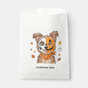 Sachets En Papier Chien de Halloween Mignon Demi-Squelette Demi-Citr