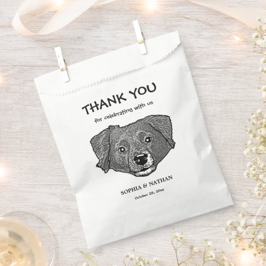 Sachets En Papier Chien Markiesje Merci personnalisé (Coupé)