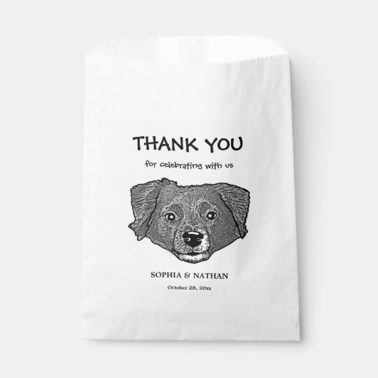 Sachets En Papier Chien Markiesje Merci personnalisé (Devant)