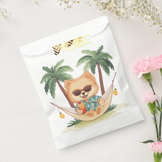 Sachets En Papier Chien Poméranien Dans Une Chemise Hawaïenne Hammoc (Scellé)