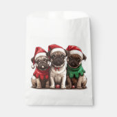 Sachets En Papier Chiens de Carlin de Noël (Devant)