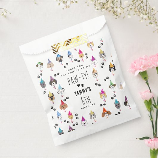 Sachets En Papier Chiens de fête d'anniversaire Pawty mignons (Scellé)