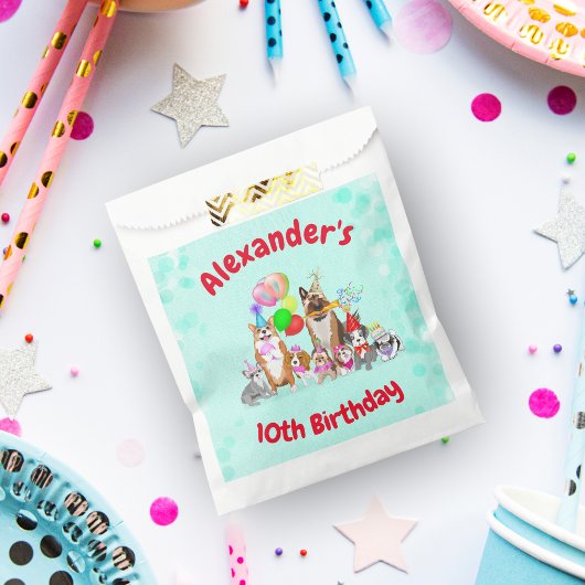Sachets En Papier Chiens mignons Anniversaire Fête Pawty