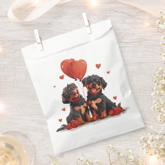 Sachets En Papier Chiens rotules de la Saint-Valentin (Coupé)