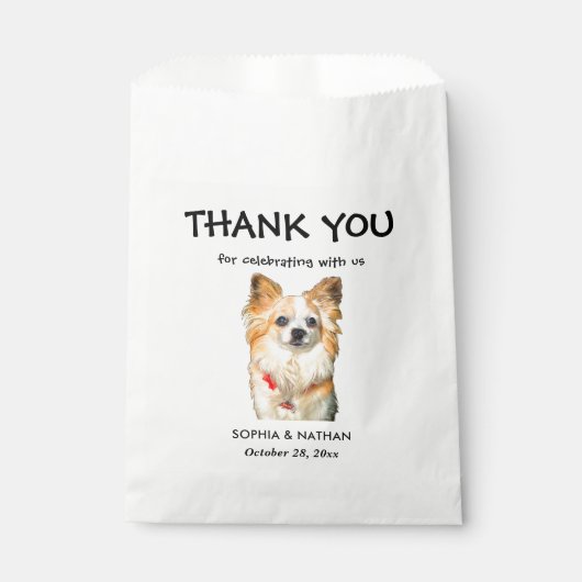 Sachets En Papier Chihuahua Chien Merci personnalisé (Devant)