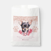 Sachets En Papier Chihuahua Chien personnalisé avec Parties scintill (Devant)