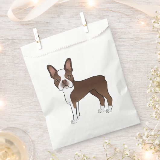 Sachets En Papier Chocolat Brown Boston Terrier mignon chien de dess (Coupé)