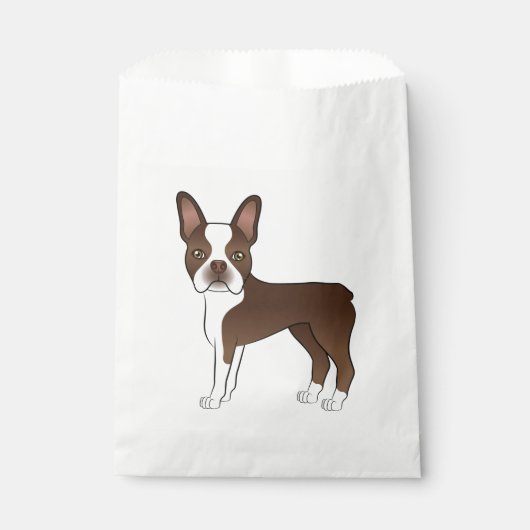 Sachets En Papier Chocolat Brown Boston Terrier mignon chien de dess (Devant)