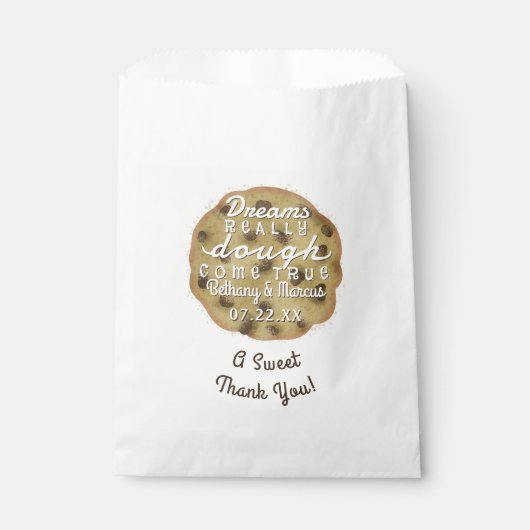 Sachets En Papier Chocolat Chip Cookie Mariage Traite Dreams Dough (Devant)