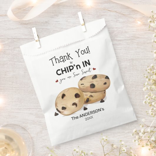 Sachets En Papier Chocolat Chip Cookies Merci Baking Cadeau (Coupé)