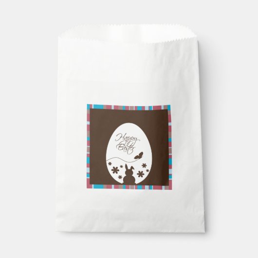 Sachets En Papier Chocolat moderne Joyeux Oeuf de Pâques Brown (Devant)