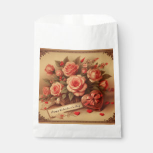 Sachets En Papier Chocolats et fleurs de la Saint-Valentin vintage