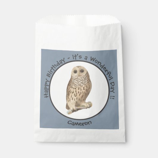 Sachets En Papier Chouette barrée - Anniversaire ou autre événement (Devant)