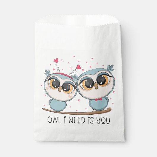 Sachets En Papier Chouette Bleue (Devant)