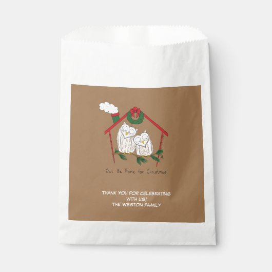 Sachets En Papier Chouette de Noël Be Accueil mignonne (Devant)